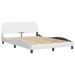 vidaXL Rám postele Dover biely 137x190 cm umelá koža – Obrázok 3