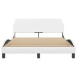 vidaXL Rám postele Dover biely 137x190 cm umelá koža – Obrázok 4
