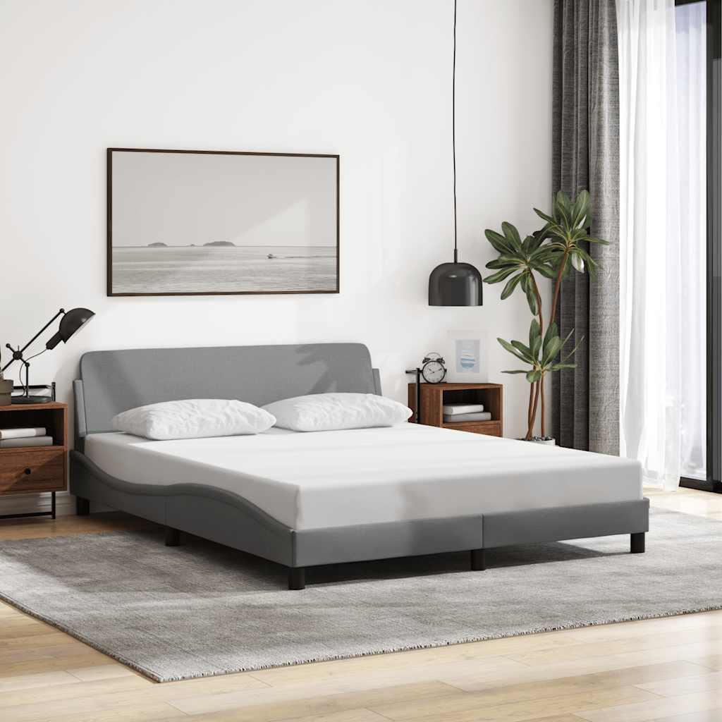 373288_1.jpg vidaXL Rám postele Dover bledosivý 152x203 cm látka – Obrázok 1