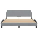 vidaXL Rám postele Dover bledosivý 152x203 cm látka – Obrázok 4