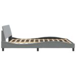 vidaXL Rám postele Dover bledosivý 152x203 cm látka – Obrázok 5