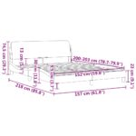 vidaXL Rám postele Dover bledosivý 152x203 cm látka – Obrázok 9