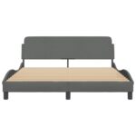 vidaXL Rám postele Dover tmavosivý 152x203 cm látka – Obrázok 4