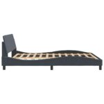 vidaXL Rám postele Dover tmavosivý 152x203 cm zamat – Obrázok 5