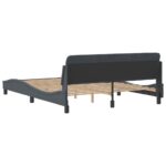 vidaXL Rám postele Dover tmavosivý 152x203 cm zamat – Obrázok 6
