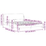 vidaXL Rám postele Dover tmavosivý 152x203 cm zamat – Obrázok 9