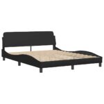 vidaXL Rám postele Dover čierny 152x203 cm umelá koža – Obrázok 3