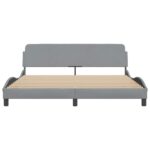 vidaXL Rám postele Dover bledosivý 183x213 cm látka – Obrázok 4