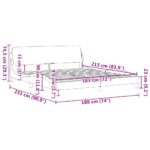 vidaXL Rám postele Dover bledosivý 183x213 cm látka – Obrázok 9