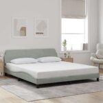 vidaXL Rám postele Dover bledosivý 183x213 cm zamat