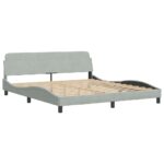 vidaXL Rám postele Dover bledosivý 183x213 cm zamat – Obrázok 3