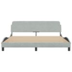 vidaXL Rám postele Dover bledosivý 183x213 cm zamat – Obrázok 4
