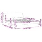 vidaXL Rám postele Dover bledosivý 183x213 cm zamat – Obrázok 9