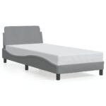 vidaXL Rám postele Dover svetlosivý 90x190 cm látkový – Obrázok 2