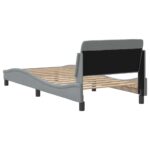 vidaXL Rám postele Dover svetlosivý 90x190 cm látkový – Obrázok 6