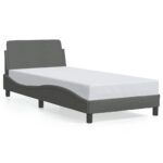 vidaXL Rám postele Dover tmavosivý 90x190 cm látkový – Obrázok 2