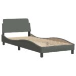 vidaXL Rám postele Dover tmavosivý 90x190 cm látkový – Obrázok 3