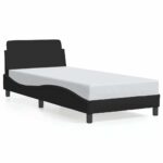 vidaXL Rám postele Dover čierny 90x190 cm látkový – Obrázok 2