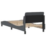 vidaXL Rám postele „Dover“ tmavosivý 90x190 cm zamatový – Obrázok 6