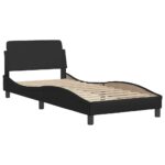 vidaXL Rám postele Dover čierny 90x190 cm umelá koža – Obrázok 3
