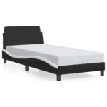 vidaXL Rám postele Dover čiernobiely 90x190 cm umelá koža – Obrázok 2