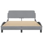 vidaXL Rám postele Dover svetlosivý 135x190 cm látkový – Obrázok 4