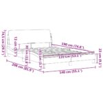 vidaXL Rám postele Dover svetlosivý 135x190 cm látkový – Obrázok 9
