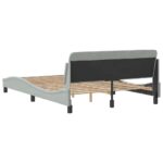 vidaXL Rám postele Dover svetlosivý 135x190 cm zamatový – Obrázok 6