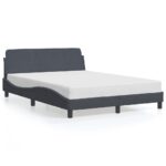 vidaXL Rám postele „Dover“ tmavosivý 135x190 cm zamatový – Obrázok 2