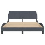 vidaXL Rám postele „Dover“ tmavosivý 135x190 cm zamatový – Obrázok 4