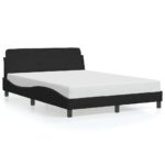 vidaXL Rám postele Dover čierny 135x190 cm zamatový