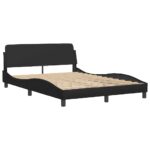 vidaXL Rám postele Dover čierny 135x190 cm umelá koža – Obrázok 3