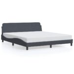 vidaXL Rám postele Dover tmavosivý 180x200 cm zamatový – Obrázok 2