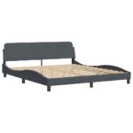 vidaXL Rám postele Dover tmavosivý 180x200 cm zamatový – Obrázok 3