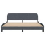 vidaXL Rám postele Dover tmavosivý 180x200 cm zamatový – Obrázok 4