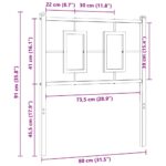 vidaXL Kovové čelo postele, čierne, 75 cm – Obrázok 7