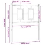vidaXL Kovové čelo postele, biele, 75 cm – Obrázok 7