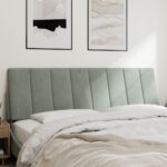 vidaXL Vankúš na čelo postele Hanko svetlosivý 152 cm zamat – Obrázok 3