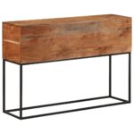 vidaXL Konzolový stolík 110x30x75 cm masívna akácia a železo