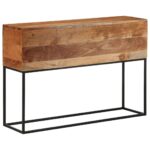 vidaXL Konzolový stolík 110x30x75 cm masívna akácia a železo – Obrázok 10