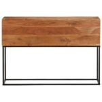 vidaXL Konzolový stolík 110x30x75 cm masívna akácia a železo – Obrázok 2