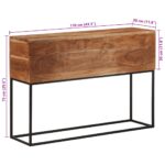 vidaXL Konzolový stolík 110x30x75 cm masívna akácia a železo – Obrázok 8