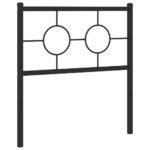 vidaXL Kovové čelo postele, čierne, 75 cm – Obrázok 4
