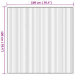 vidaXL Štvorcový koberec prírodný 100x100 cm bambus – Obrázok 8