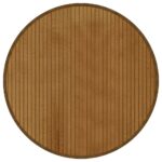 vidaXL Okrúhly koberec hnedý 60 cm bambusový – Obrázok 2