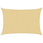 vidaXL Slnečná plachta piesková 4x3 m 100 % polyester oxford – Obrázok 2