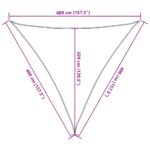vidaXL Slnečná plachta 160 g/m² trojuholníková svetlosivá 4x4x4 m HDPE – Obrázok 10