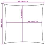 vidaXL Slnečná plachta 160 g/m² štvorcový piesok 2,5x2,5 m HDPE – Obrázok 10