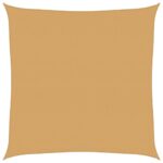 vidaXL Slnečná plachta 160 g/m² štvorcový piesok 5x5 m HDPE – Obrázok 2