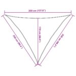 vidaXL Slnečná plachta 160 g/m² trojuholníková pieskovaná 2,5x2,5x3,5 m HDPE – Obrázok 10